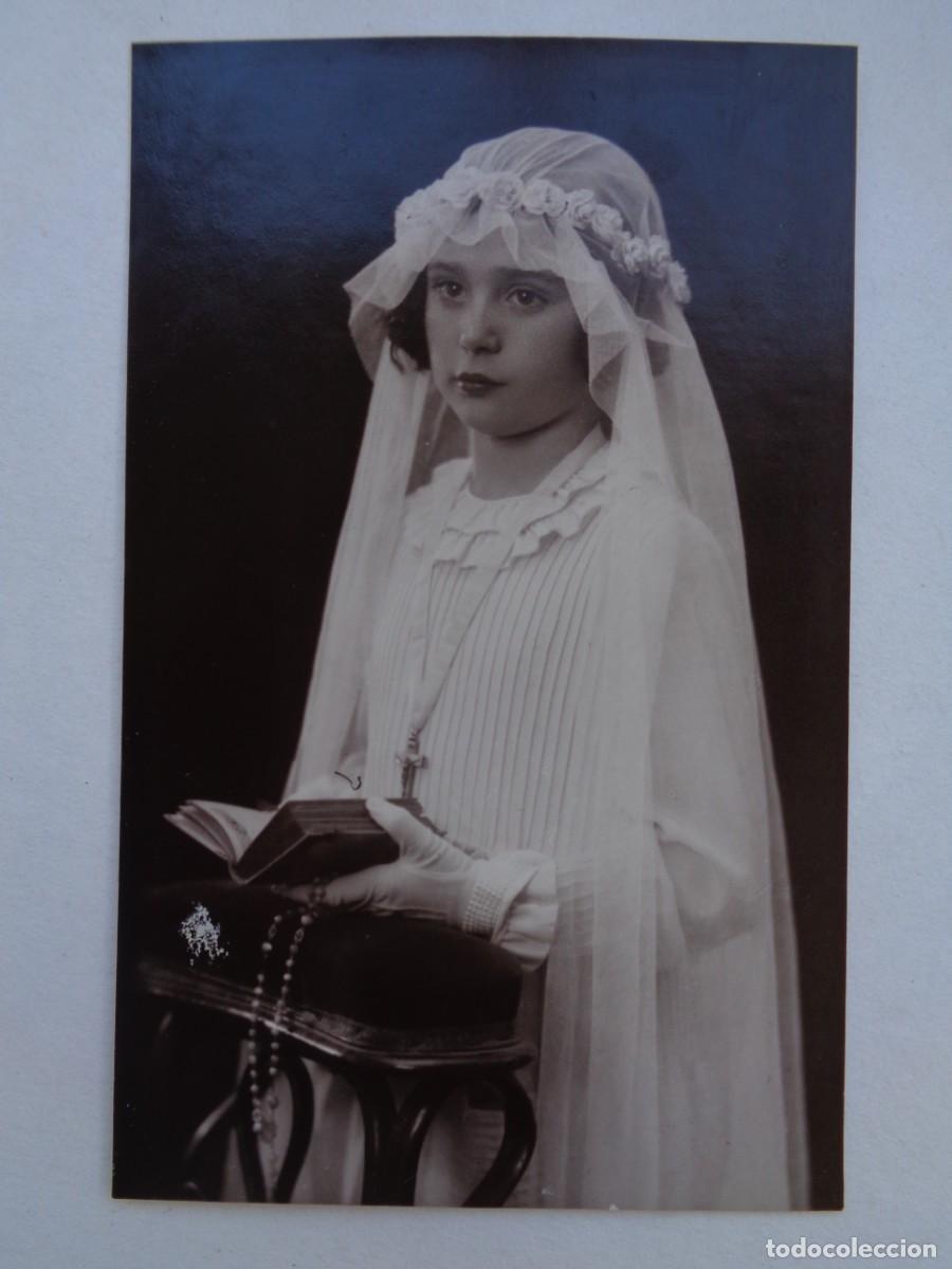 Fotografia antiga: PRECIOSA FOTO DE ESTUDIO DE NI&Ntilde;A DE PRIMERA COMUNION, PRINCIPIOS DE SIGLO