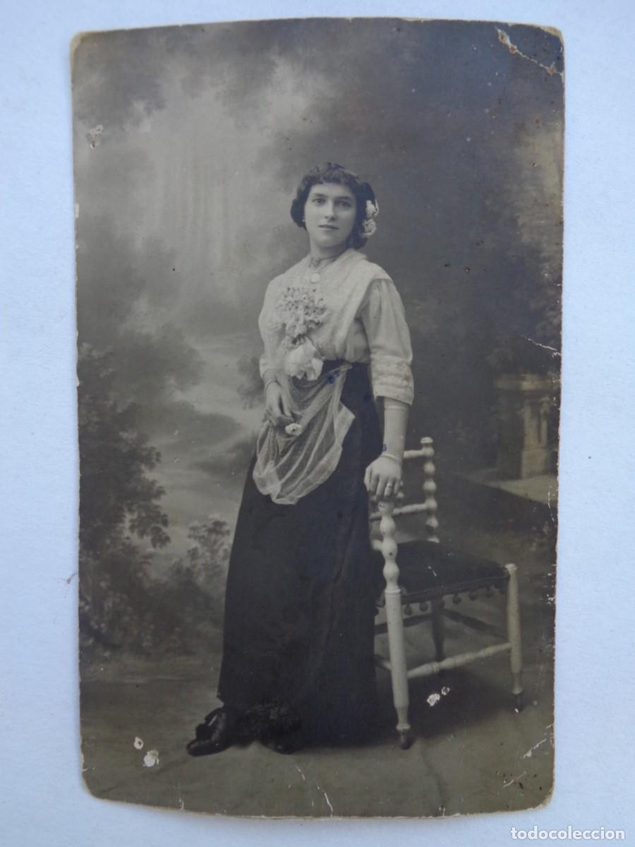 Fotografia antiga: PRECIOSA FOTO DE ESTUDIO DE SE&Ntilde;ORITA, PRINCPIOS DE SIGLO