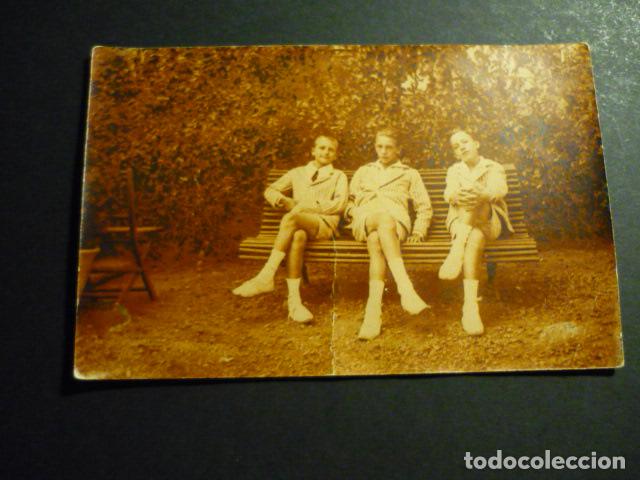 Fotografia antica: ORONOZ MUGAIRE VALLE DEL BAZTAN NAVARRA RETRATO TRES NI&Ntilde;OS ANTIGUA POSTAL FOTOGRAFICA