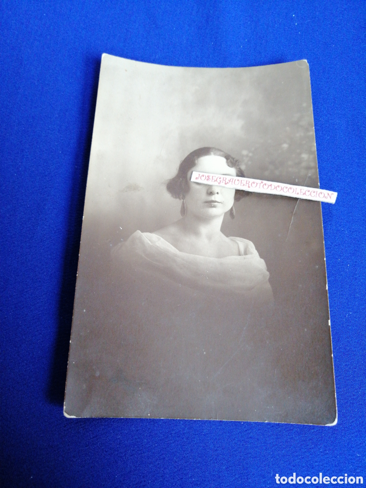 Alte Fotografie: MODELO POSANDO FOTOGRAF&Iacute;A POSTAL ANTIGUA