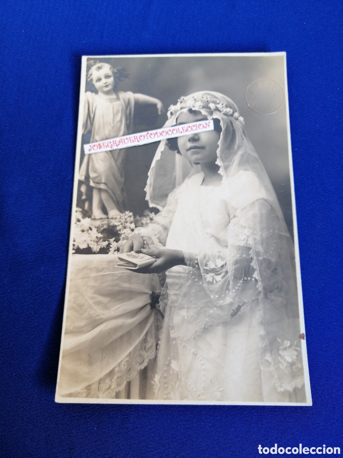 Alte Fotografie: NI&Ntilde;A MODELO POSANDO A&Ntilde;O 1929 FOTOGRAF&Iacute;A POSTAL ANTIGUA