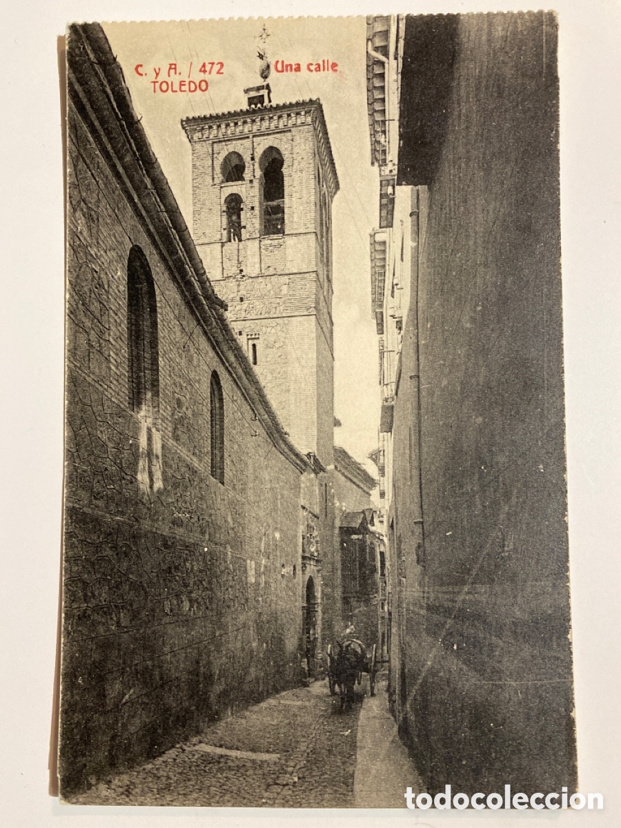 Alte Fotografie: Postal Una calle de Toledo C y A 472