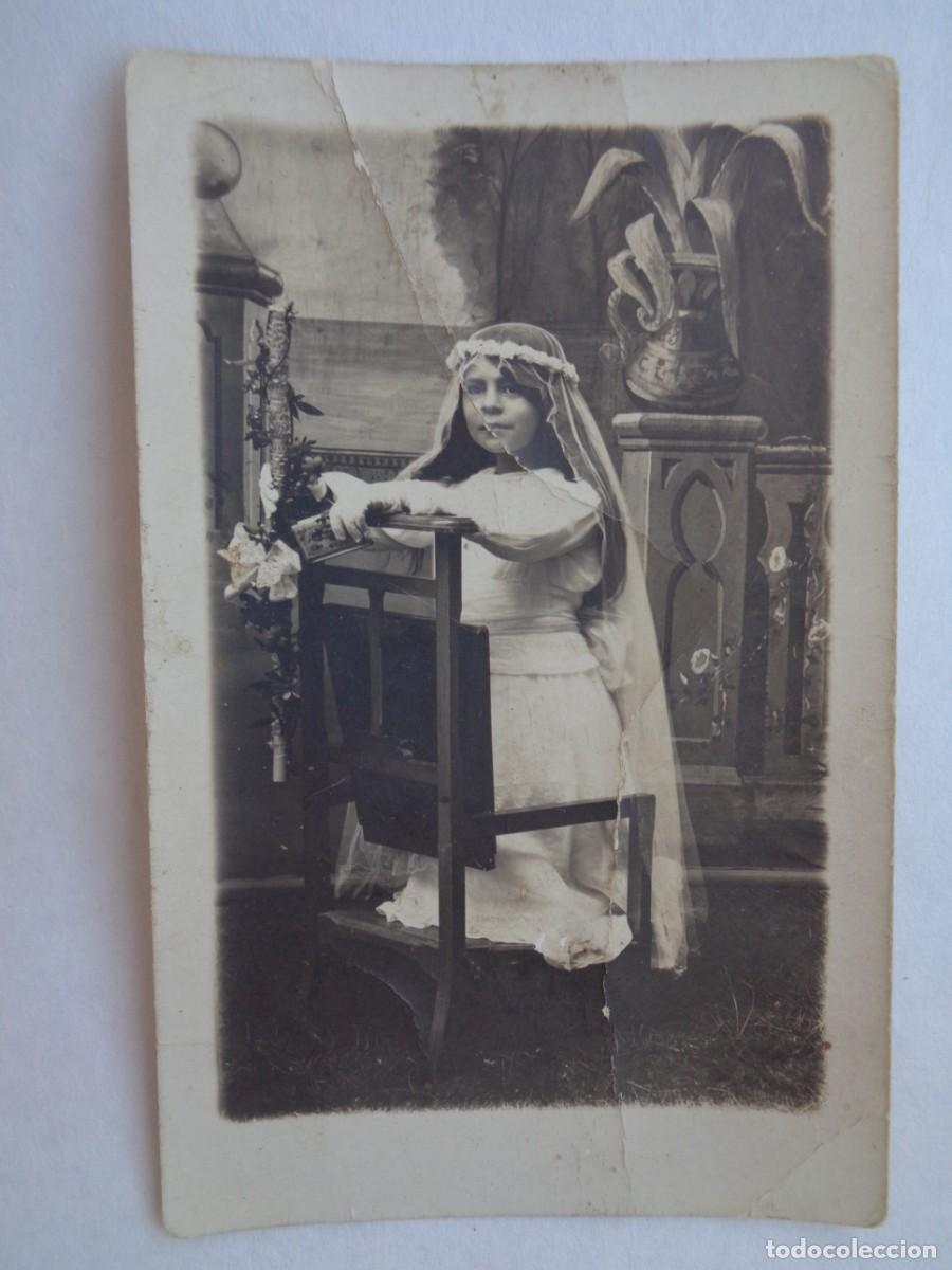 Antique Photography: PRECIOSA FOTO DE ESTUDIO DE NI&Ntilde;A DE PRIMERA COMUNION, PRINCIPIOS DE SIGLO