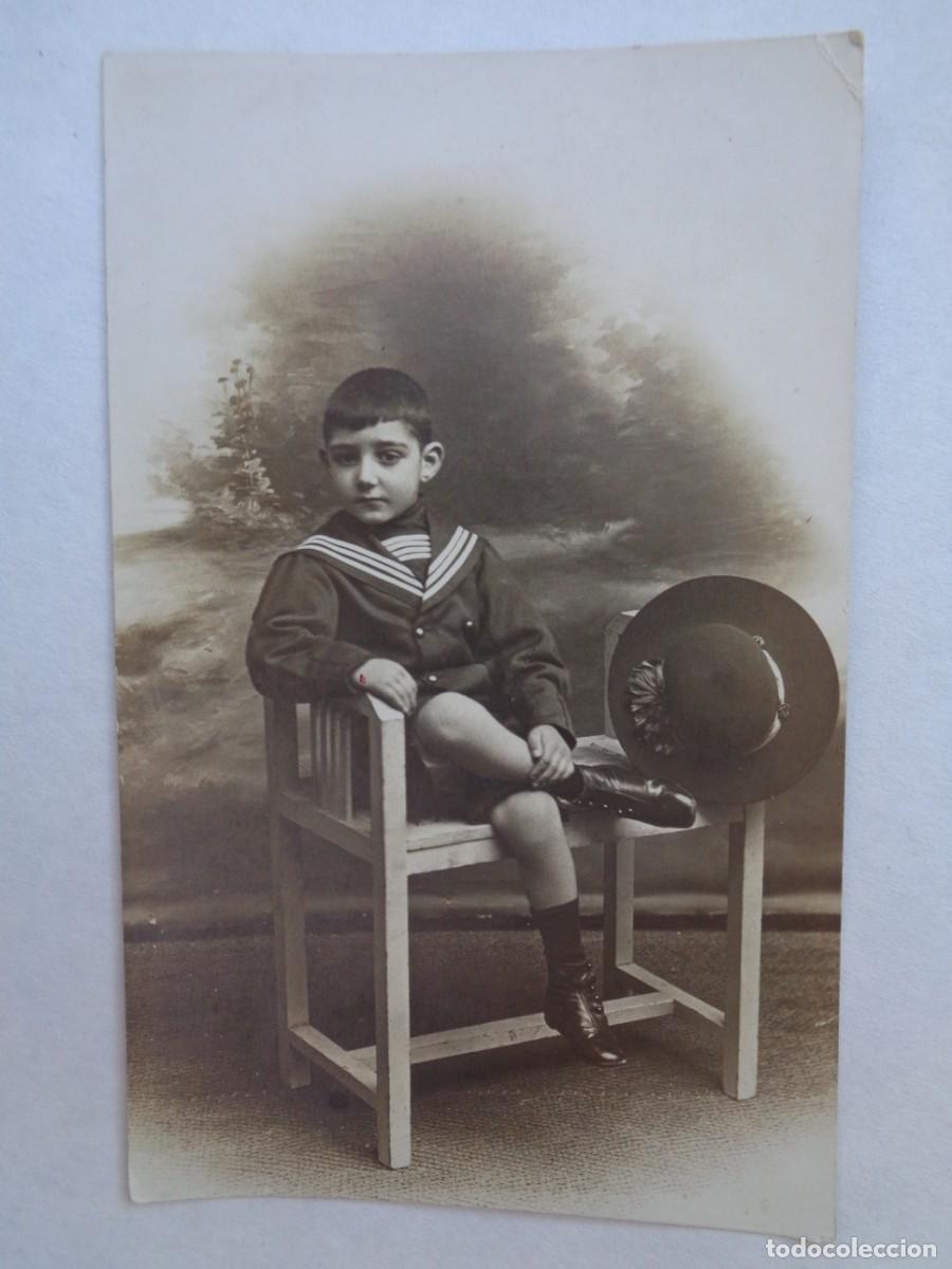 Antique Photography: PRECIOSA FOTO DE ESTUDIO DE NI&Ntilde;O VESTIDO DE MARINERO, 1915. DE HIJOS DE PALOMARES, CORDOBA