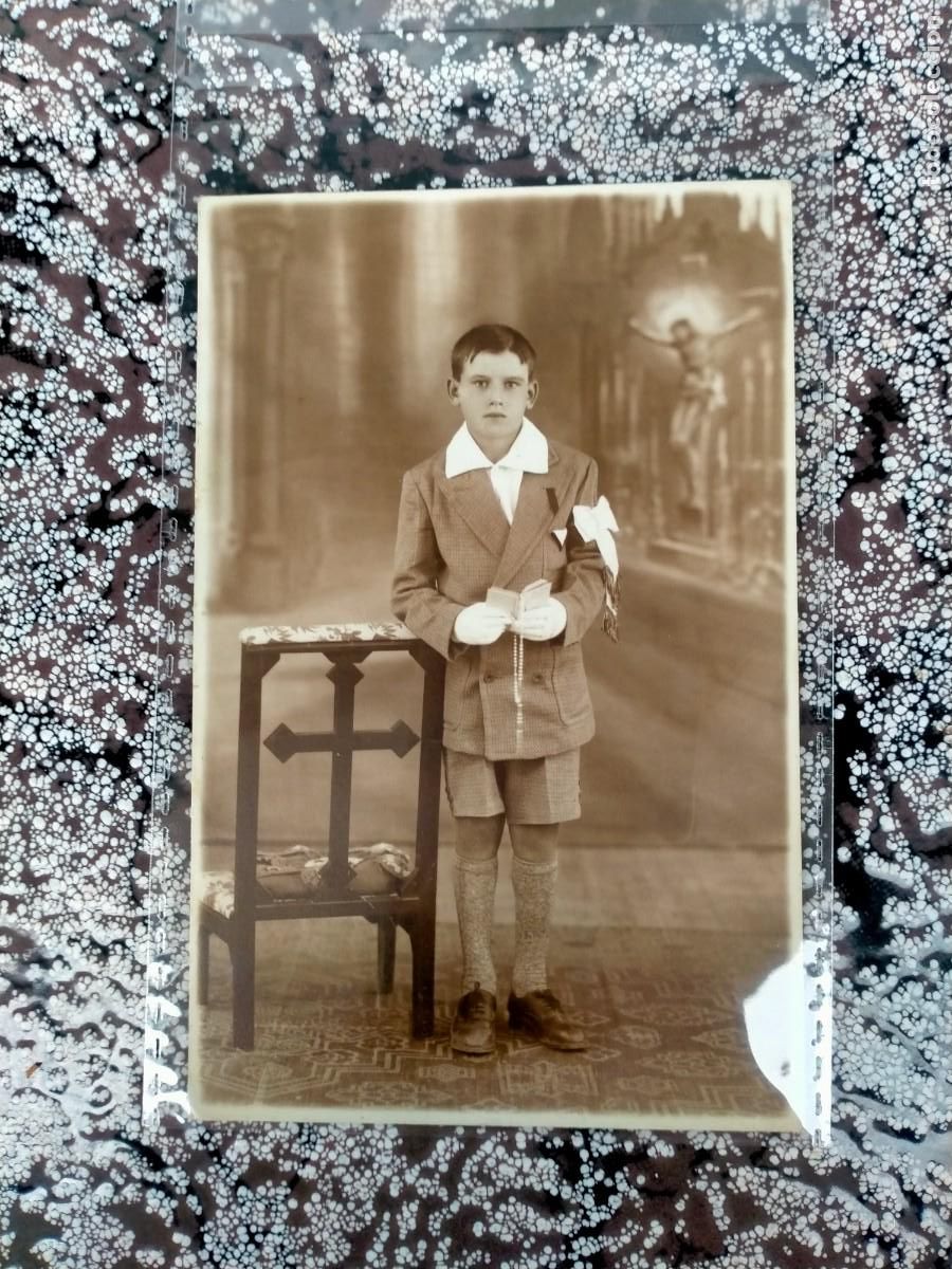 Alte Fotografie: ANTIGUA FOTOGRAF&Iacute;A POSTAL NI&Ntilde;O COMUNI&Oacute;N FOTO