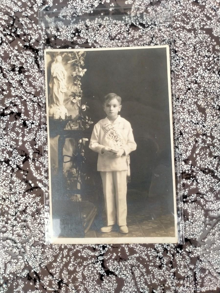 Alte Fotografie: ANTIGUA FOTOGRAF&Iacute;A POSTAL NI&Ntilde;O COMUNI&Oacute;N FOTO