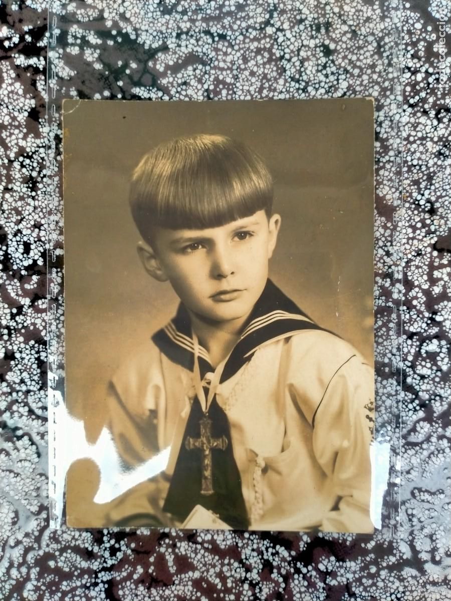 Alte Fotografie: ANTIGUA FOTOGRAF&Iacute;A POSTAL NI&Ntilde;O COMUNI&Oacute;N FOTO