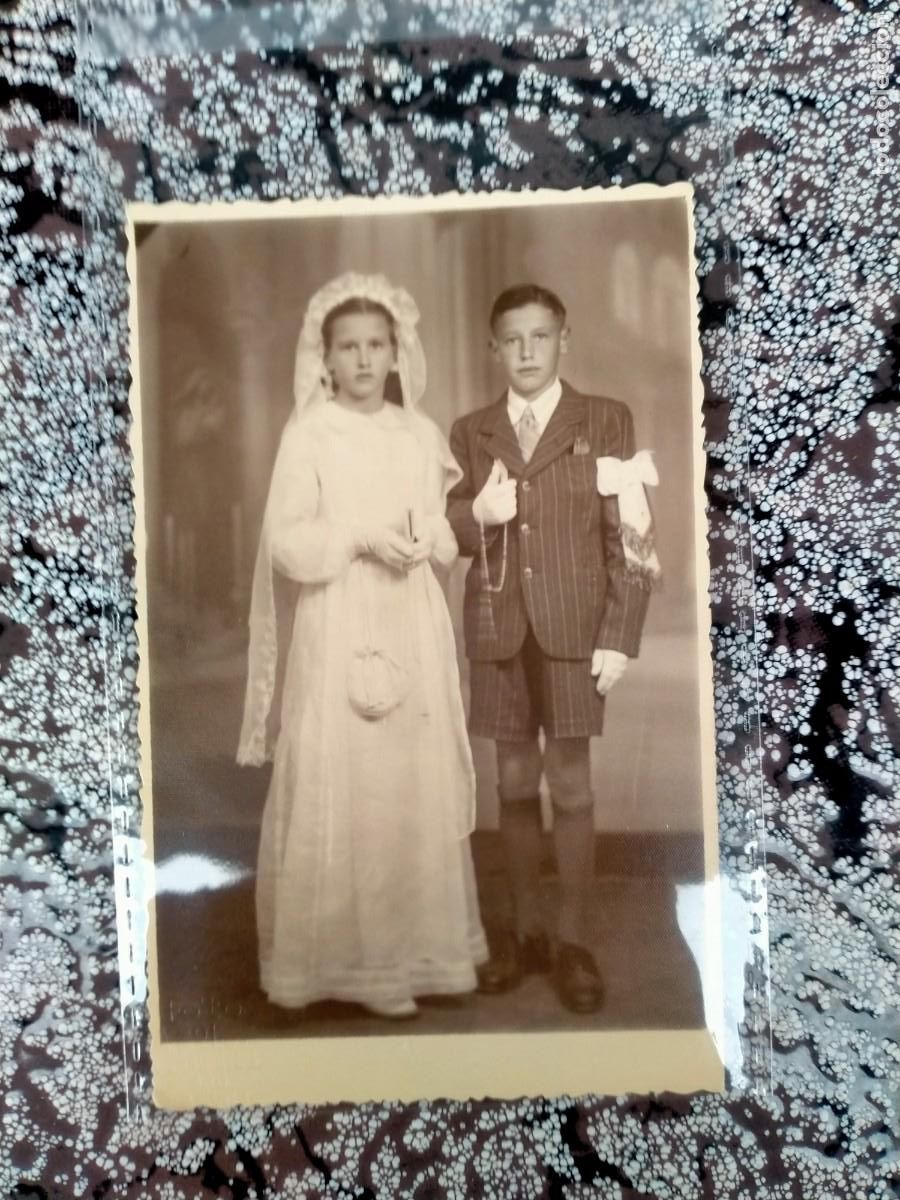 Alte Fotografie: ANTIGUA FOTOGRAF&Iacute;A POSTAL NI&Ntilde;O COMUNI&Oacute;N FOTO