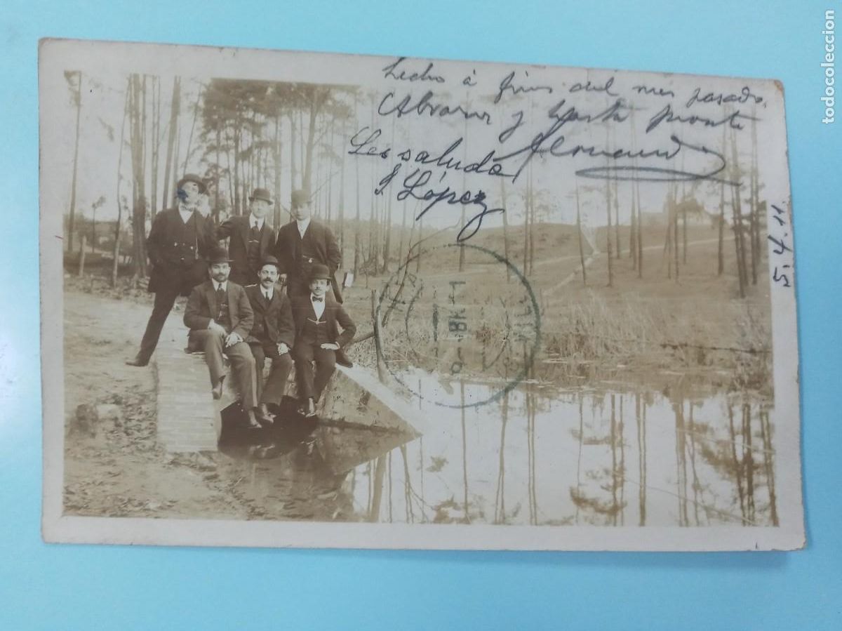Fotografia antiga: FOTO DE SE&Ntilde;ORES USADA COMO POSTAL CIRCULADA DE ALEMANIA A EL ARAHAL 1911