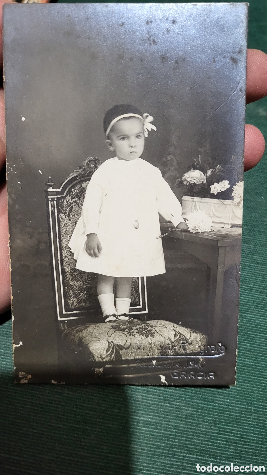 Fotografia antiga: Fotograf&iacute;a antigua retrato de una Ni&ntilde;a