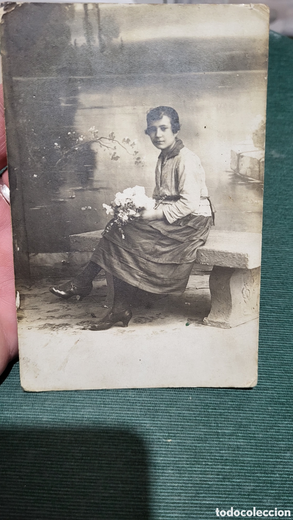 Alte Fotografie: Fotograf&iacute;a antigua alb&uacute;mina retrato de una Se&ntilde;ora