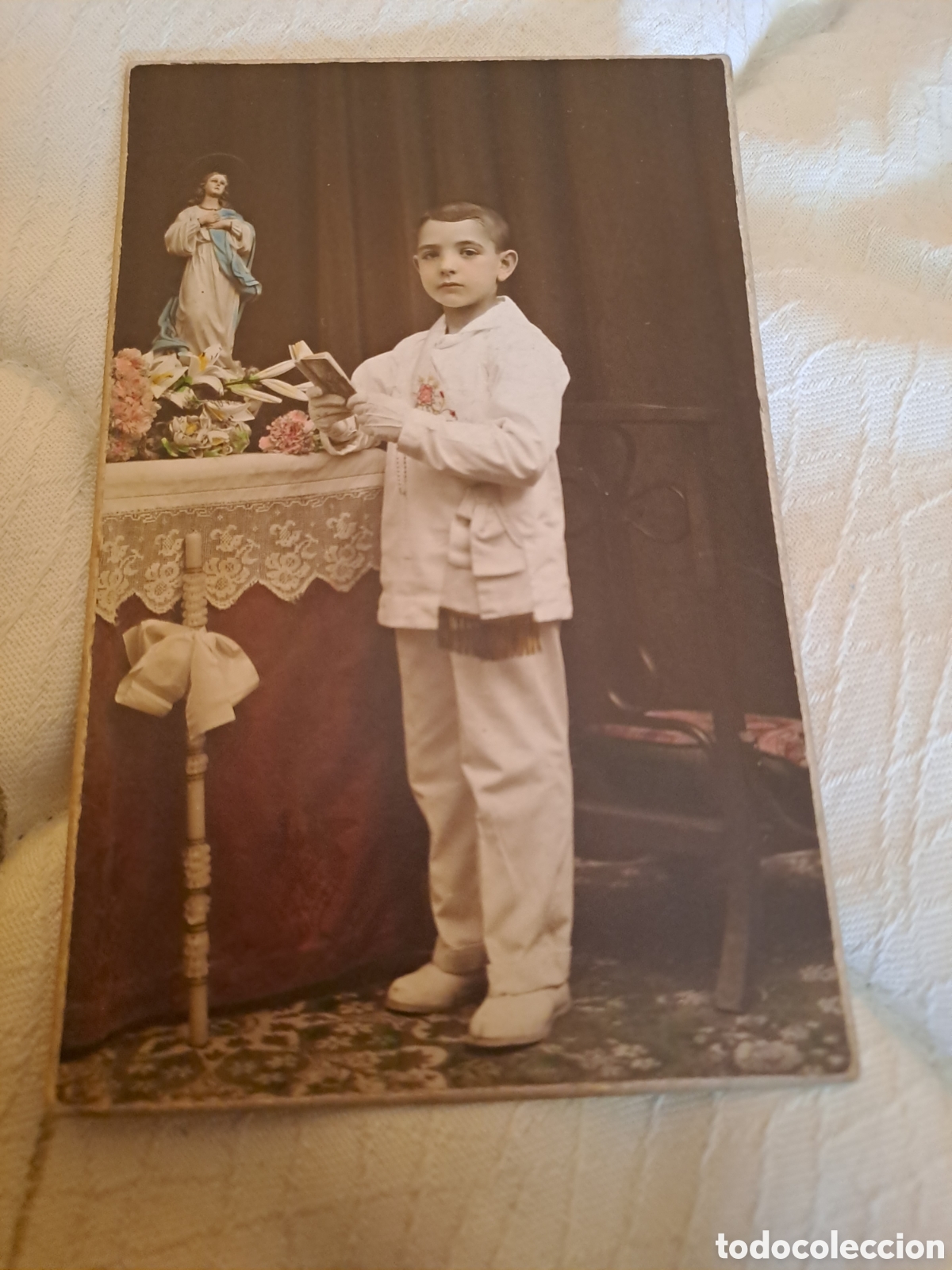 Fotografia antiga: ANTIGUO RECUERDO PRIMERA COMUNION 1930 CARTON DURO