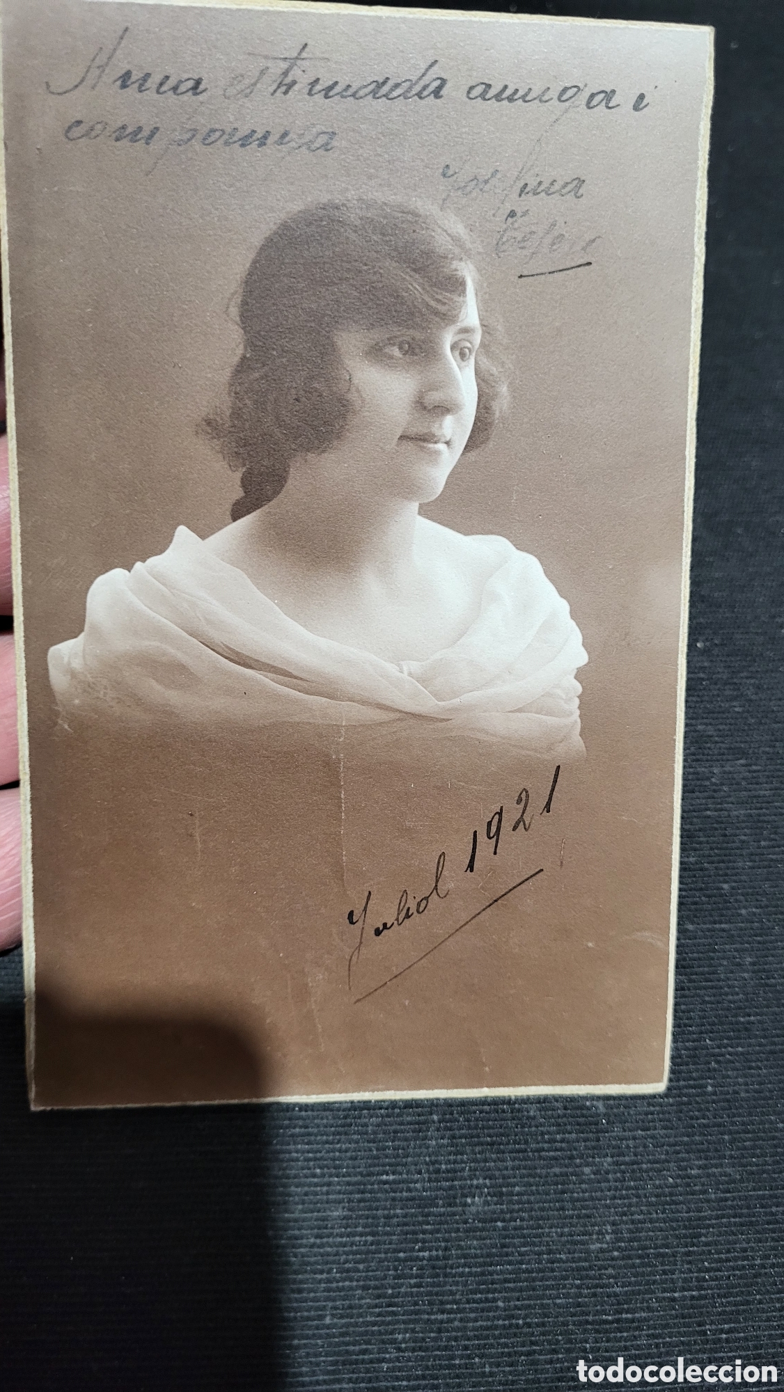 Alte Fotografie: Fotograf&iacute;a antigua alb&uacute;mina retrato de una Se&ntilde;ora