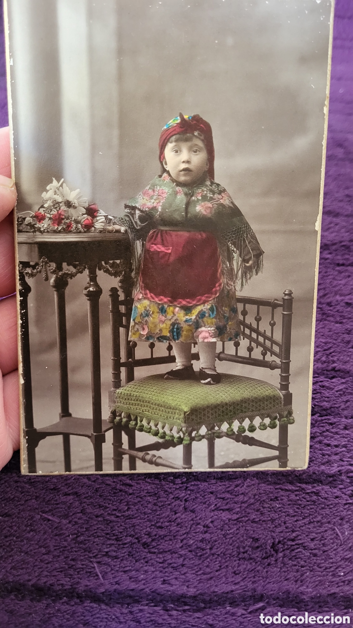 Alte Fotografie: Fotograf&iacute;a antigua alb&uacute;mina retrato de una Ni&ntilde;a