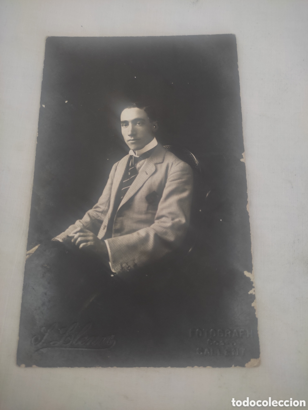 Alte Fotografie: Buena tarjeta postal se&ntilde;or posando foto a.llenas , Sallent de Llobregat