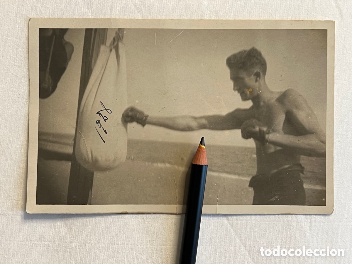 Alte Fotografie: BOXEO JOSEP GIRONES, Boxeador Catal&aacute;n. Fotograf&iacute;a antigua. El Crack de Gracia.. (a.1928)
