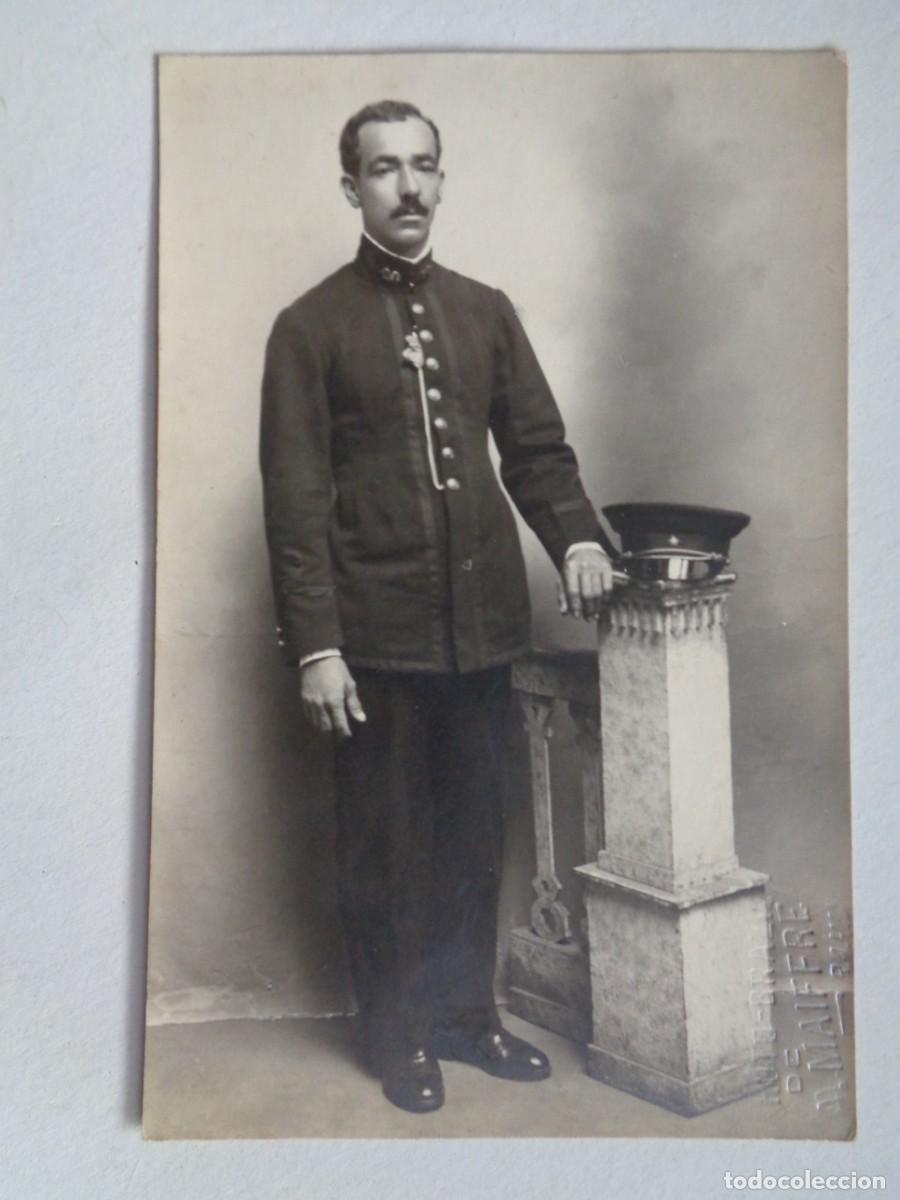 Alte Fotografie: FOTO DE ESTUDIO DE MILITAR O POLICIA DE PRINCIPIOS DE SIGLO. DE M. MAIFFRE , IGNORO PAIS