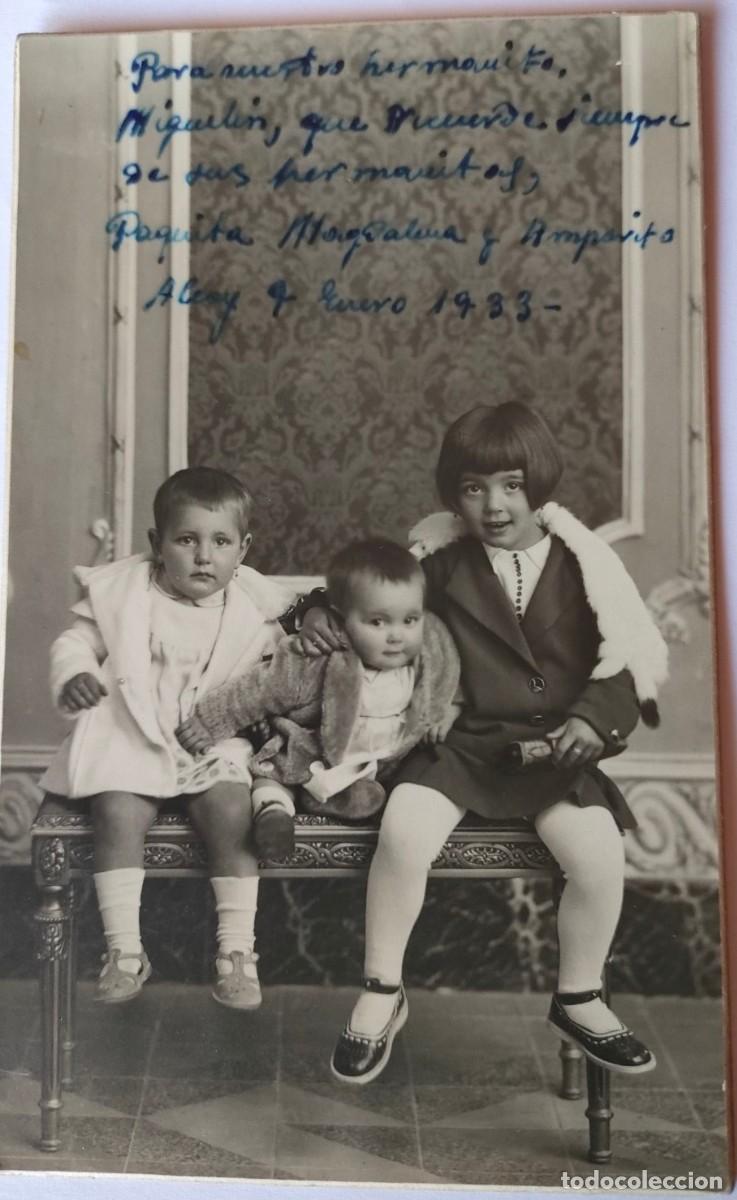 Alte Fotografie: ALCOY FOTOGRAFO MATARREDONA CARTON DURO TAMA&Ntilde;O POSTAL