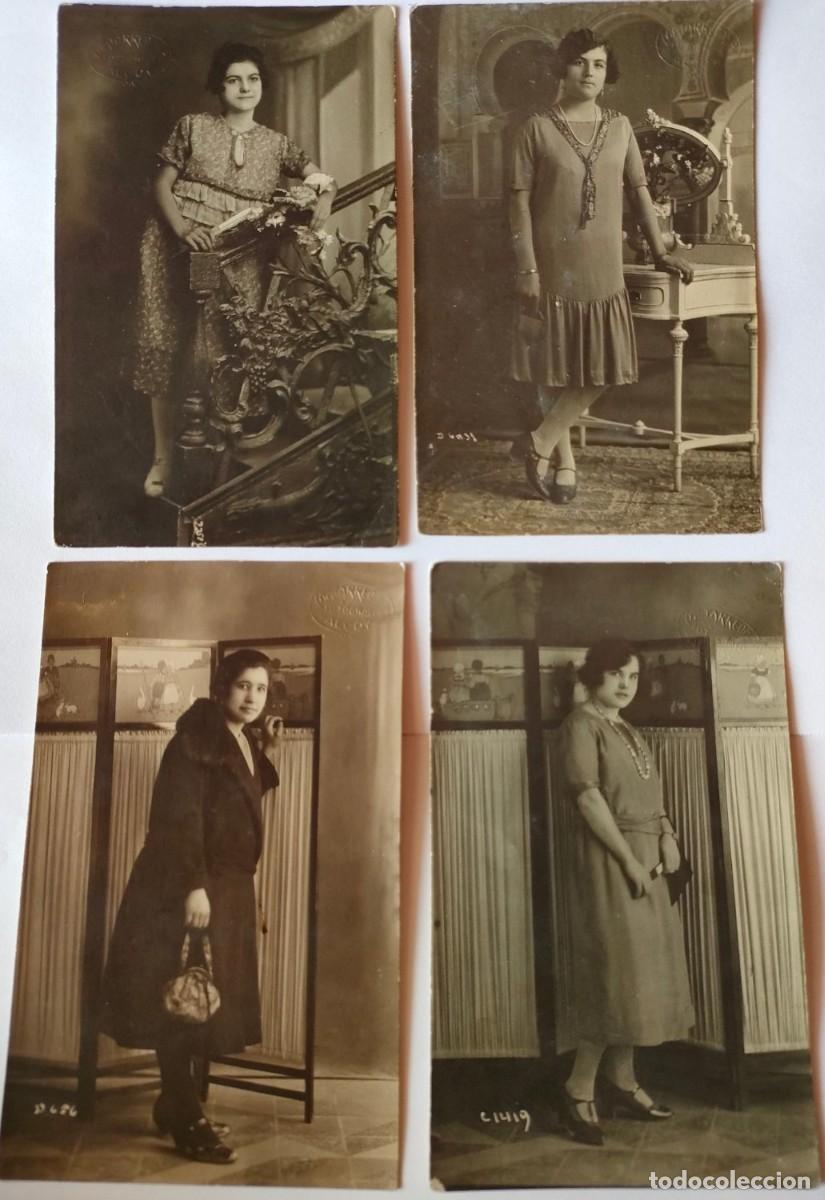 Alte Fotografie: ALCOY FOTOGRAFO MATARREDONA LOTE DE 4 TAMA&Ntilde;O POSTAL