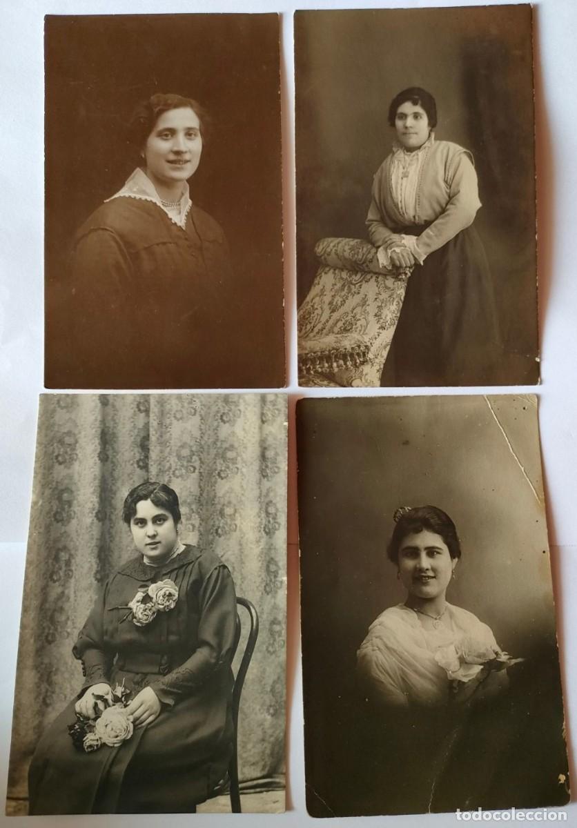 Alte Fotografie: ALCOY FOTOGRAFO MATARREDONA LOTE DE 4 TAMA&Ntilde;O POSTAL