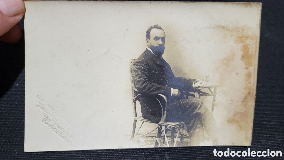 Alte Fotografie: Fotograf&iacute;a antigua alb&uacute;mina retrato de un Se&ntilde;or