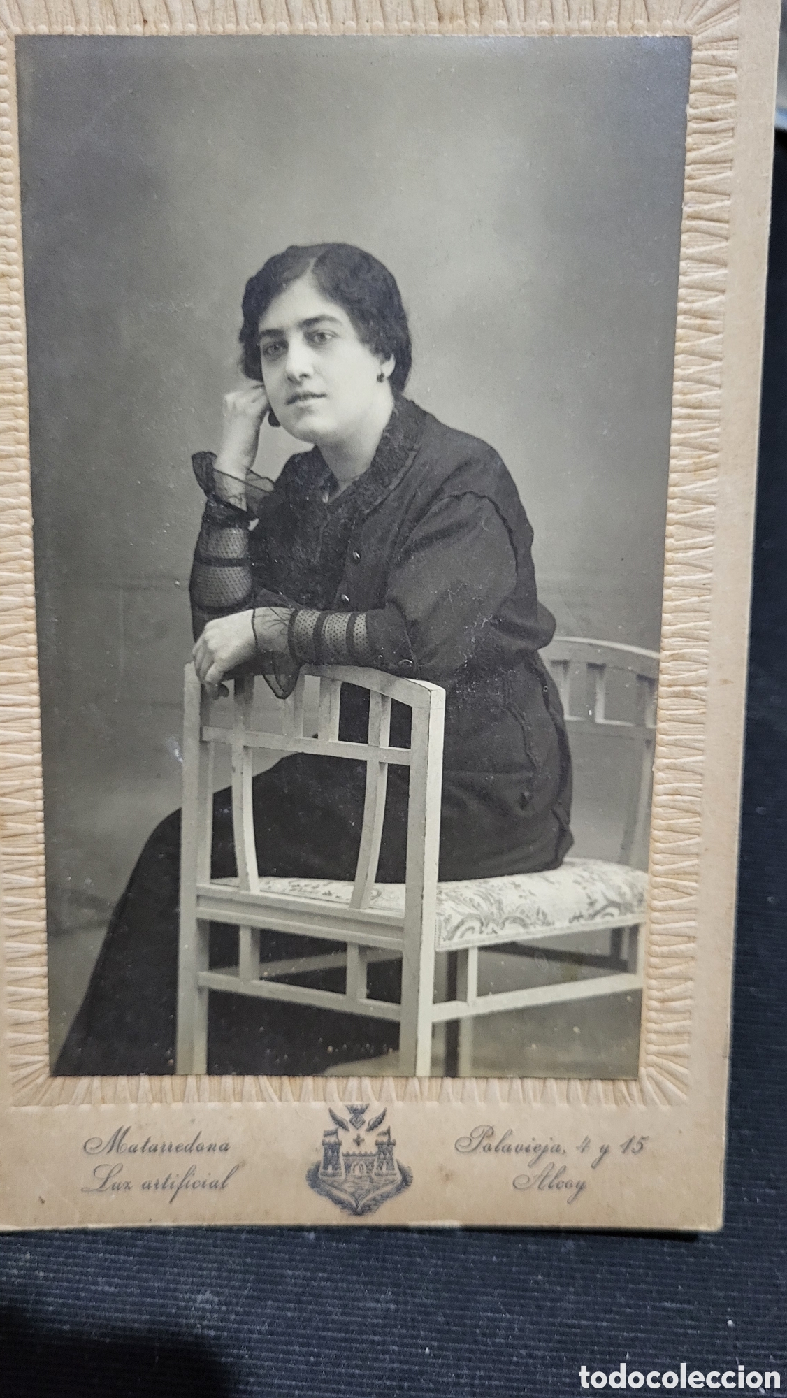 Alte Fotografie: Fotograf&iacute;a antigua alb&uacute;mina retrato de una Se&ntilde;ora