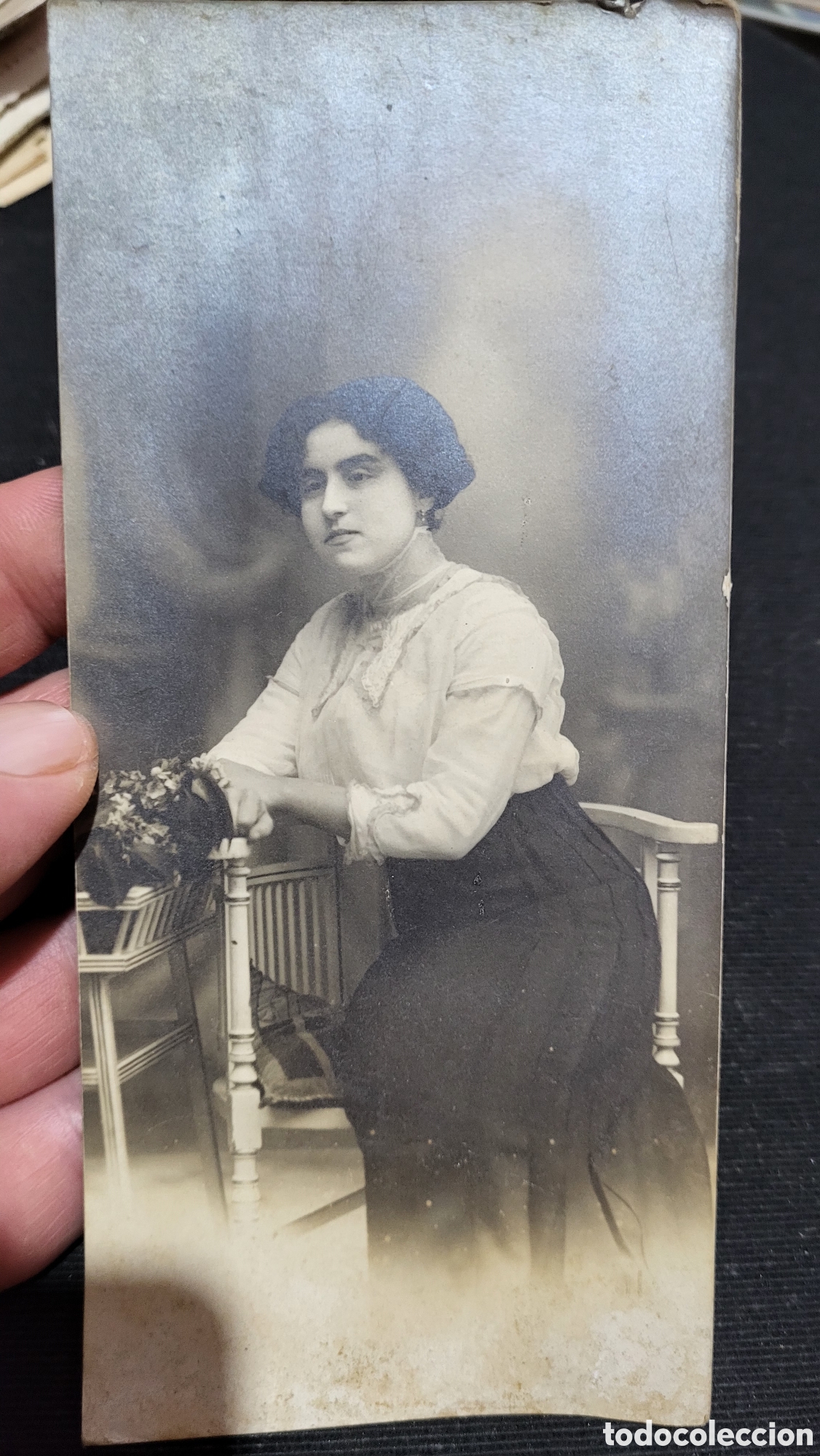 Alte Fotografie: Fotograf&iacute;a antigua alb&uacute;mina retrato de una Se&ntilde;ora