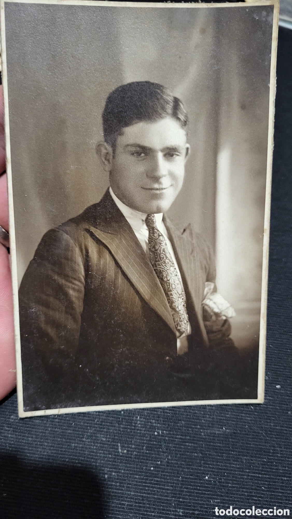 Alte Fotografie: Fotograf&iacute;a antigua alb&uacute;mina retrato de un Se&ntilde;or