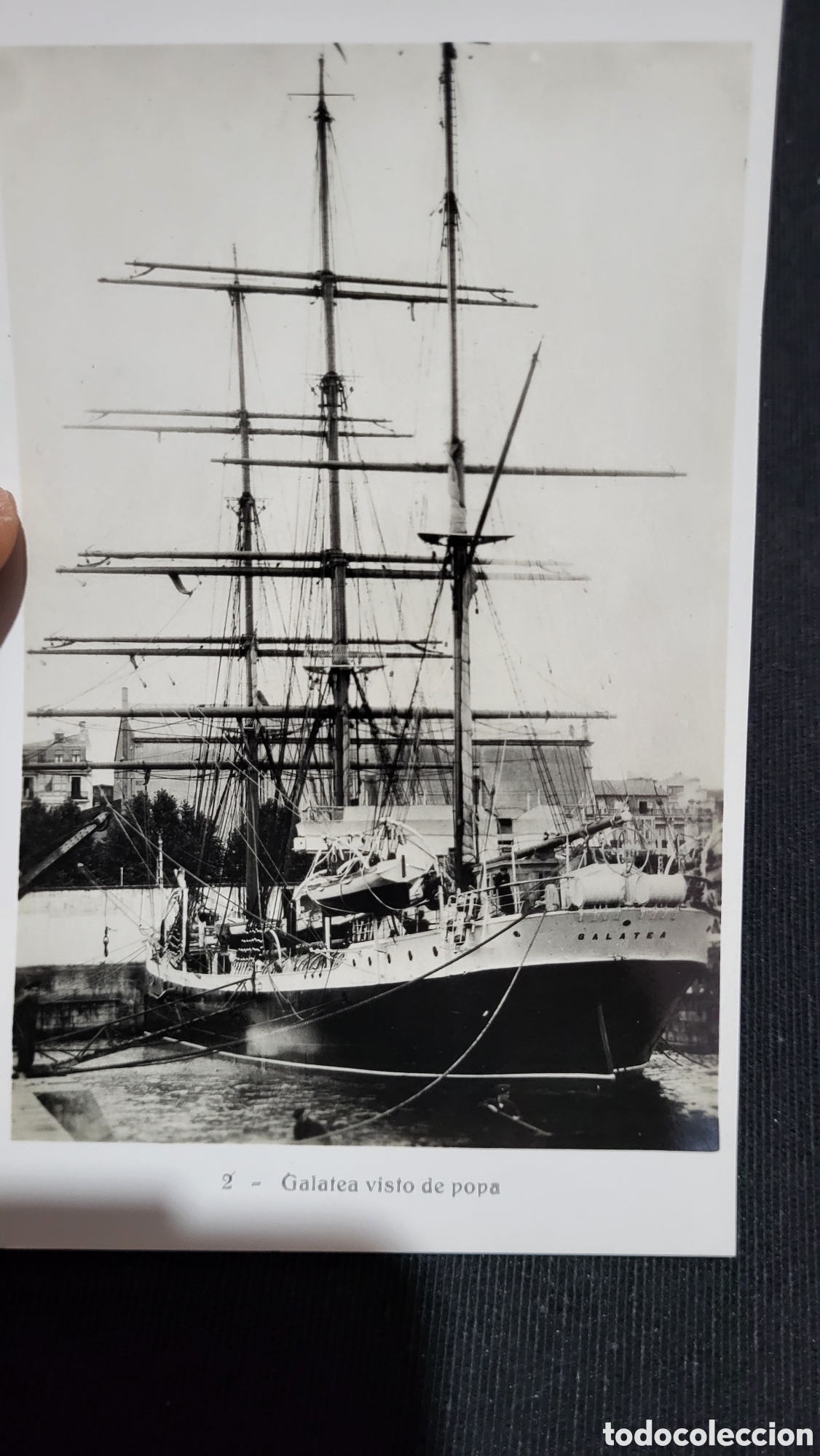 Alte Fotografie: Fotograf&iacute;a antigua barco Galetea visto de popa