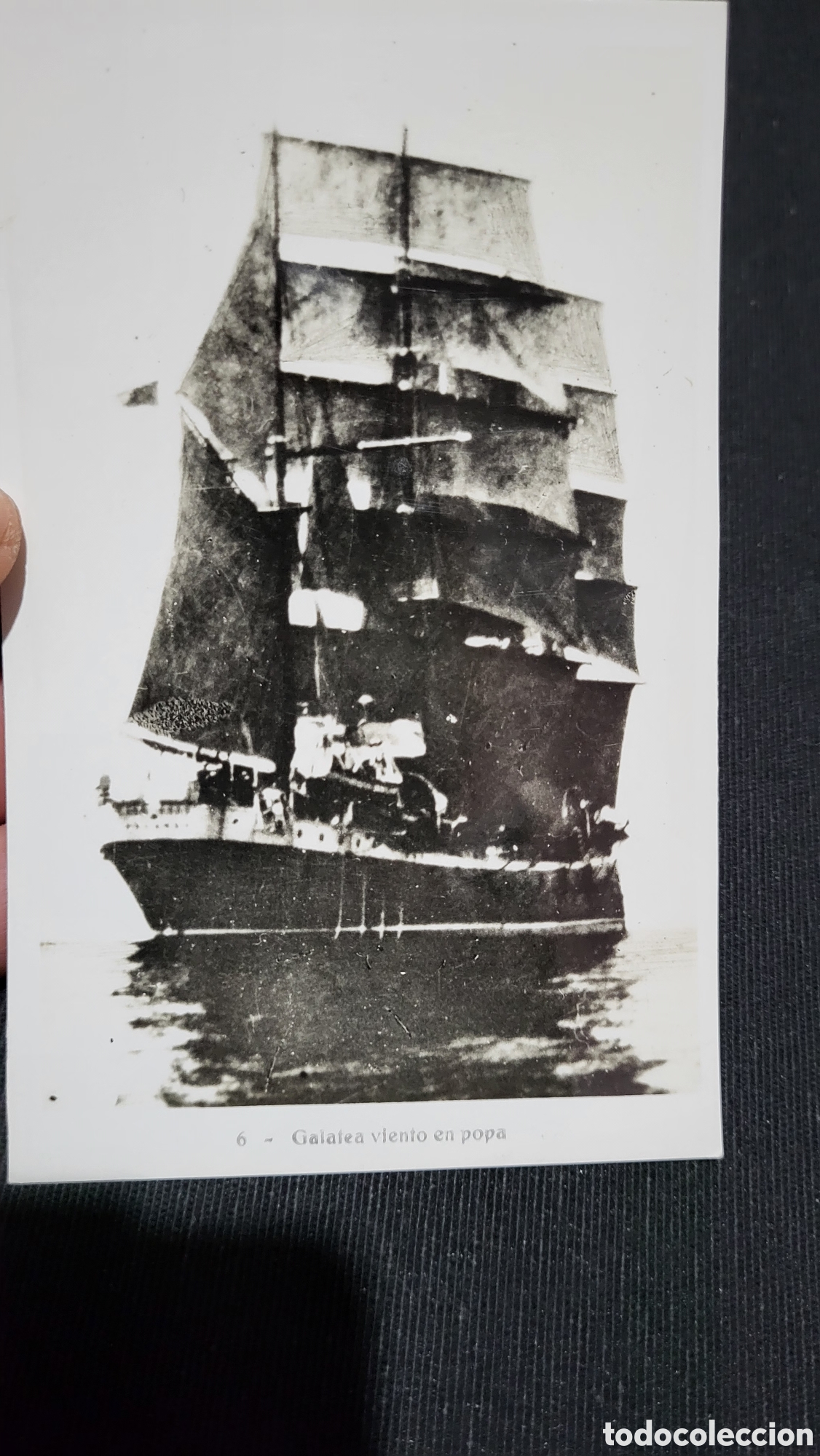 Alte Fotografie: Fotograf&iacute;a antigua barco Galetea viento en popa