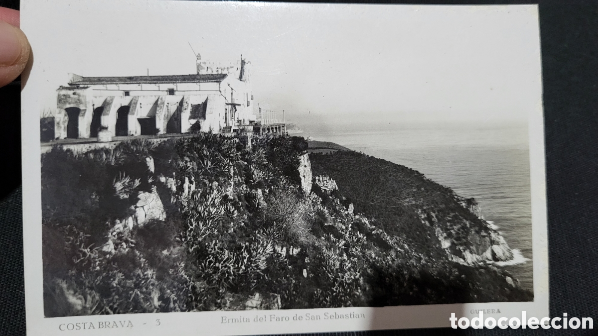 Photographie ancienne: Fotograf&iacute;a antigua Costa Brava Ermita del faro de San Sebasti&aacute;n
