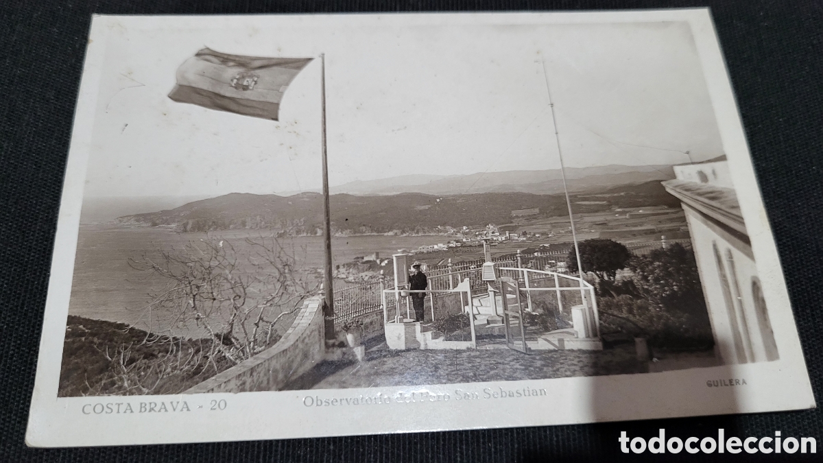 Photographie ancienne: Fotograf&iacute;a antigua Costa Brava Ermita del faro de San Sebasti&aacute;n