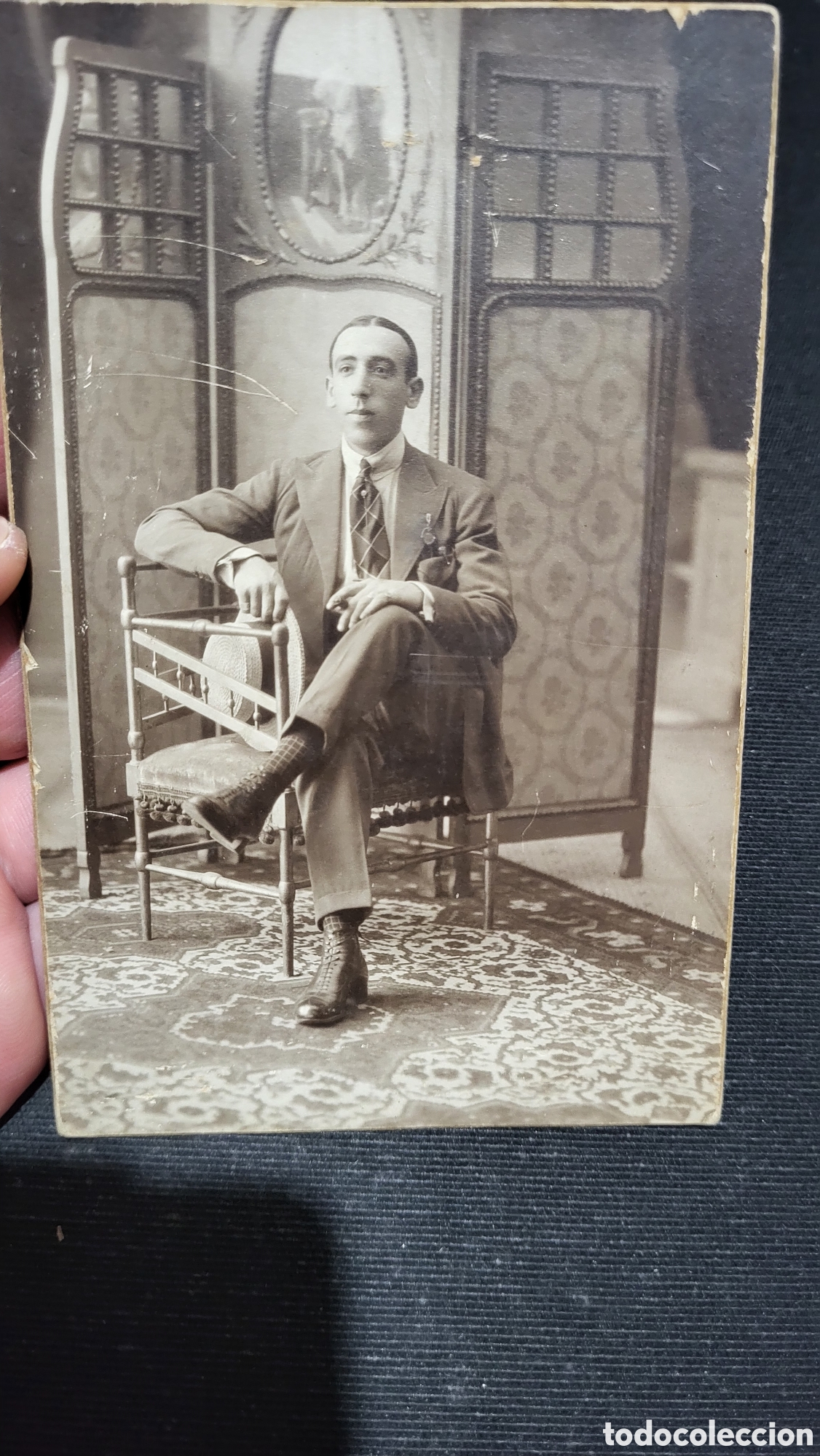 Alte Fotografie: Fotograf&iacute;a antigua alb&uacute;mina retrato de un Se&ntilde;or