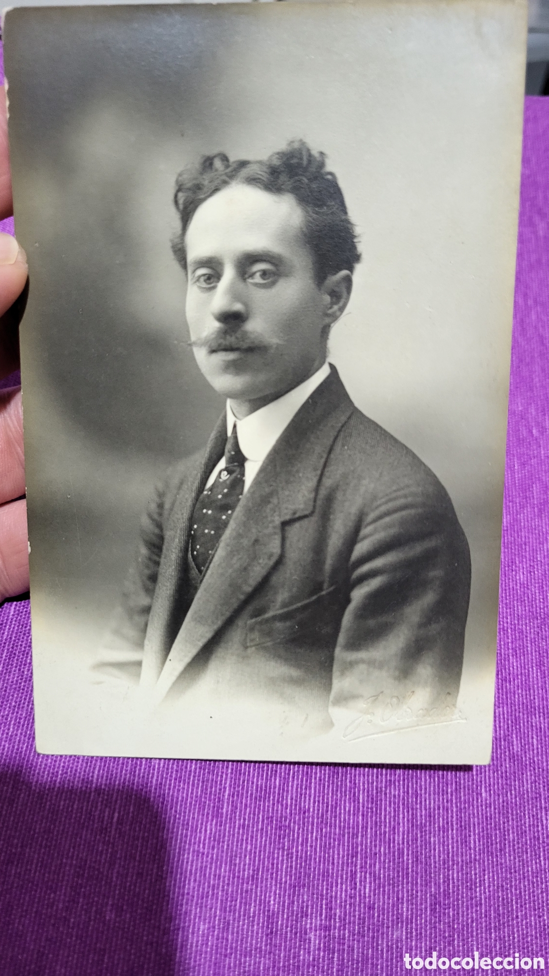 Alte Fotografie: Fotograf&iacute;a antigua alb&uacute;mina retrato de un Se&ntilde;or