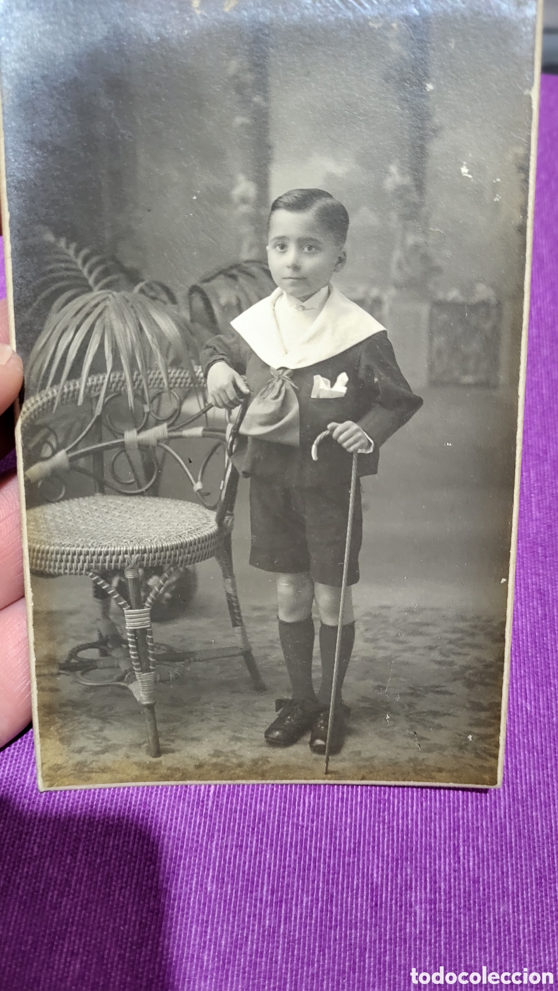 Alte Fotografie: Fotograf&iacute;a antigua alb&uacute;mina retrato de un Ni&ntilde;o
