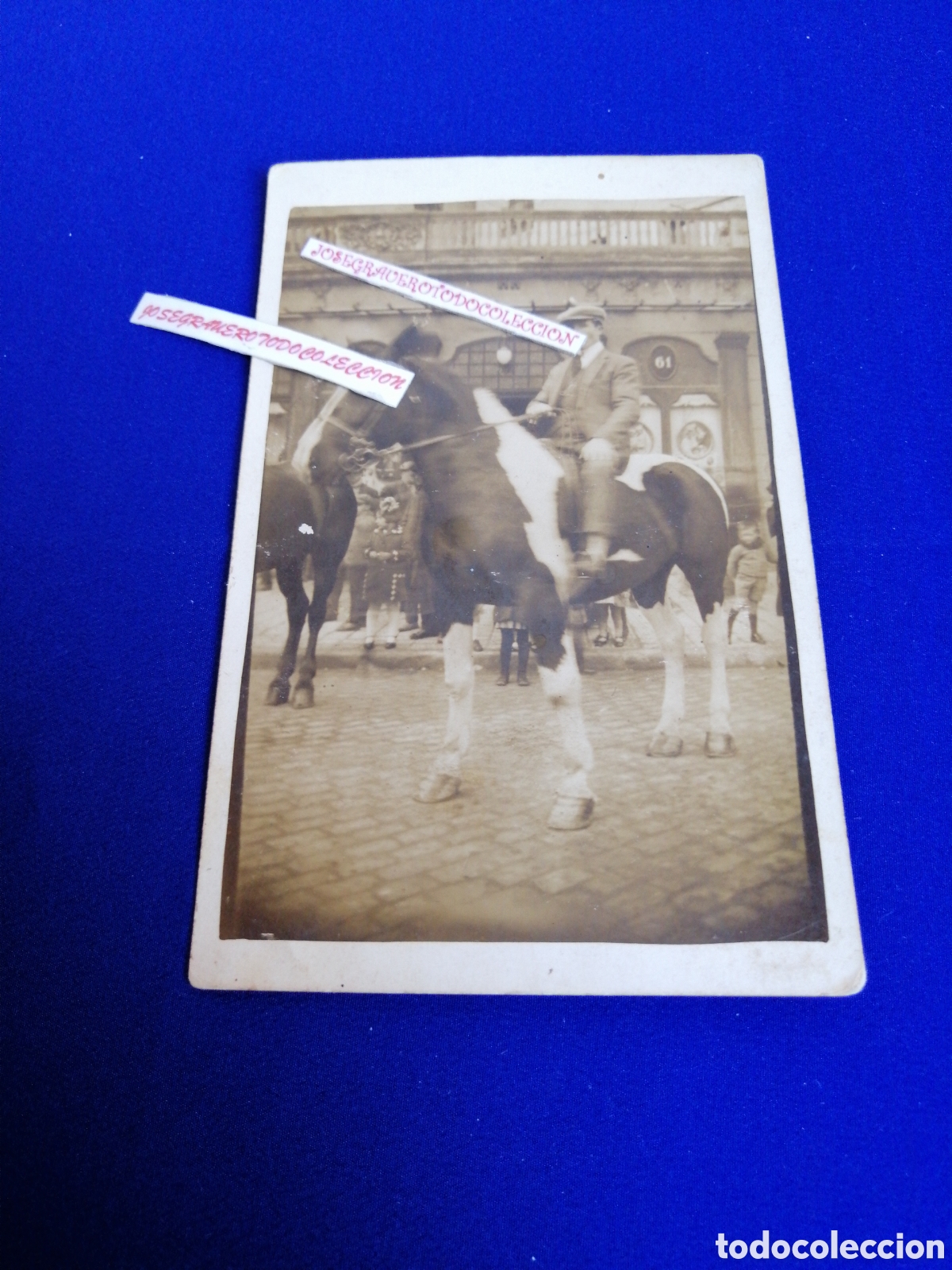 Alte Fotografie: MODELO MONTANDO A CABALLO FOTOGRAF&Iacute;A ANTIGUA