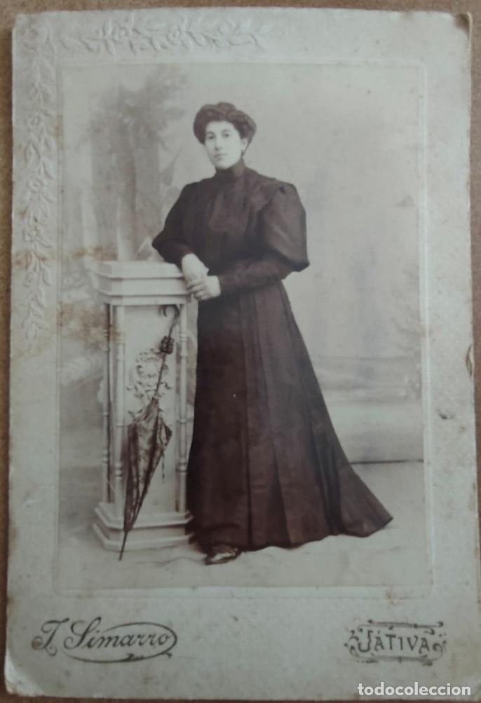 Antique Photography: JATIVA CARTON DURO FOTOGRAFO SIMARRO 20 X 15 CM.