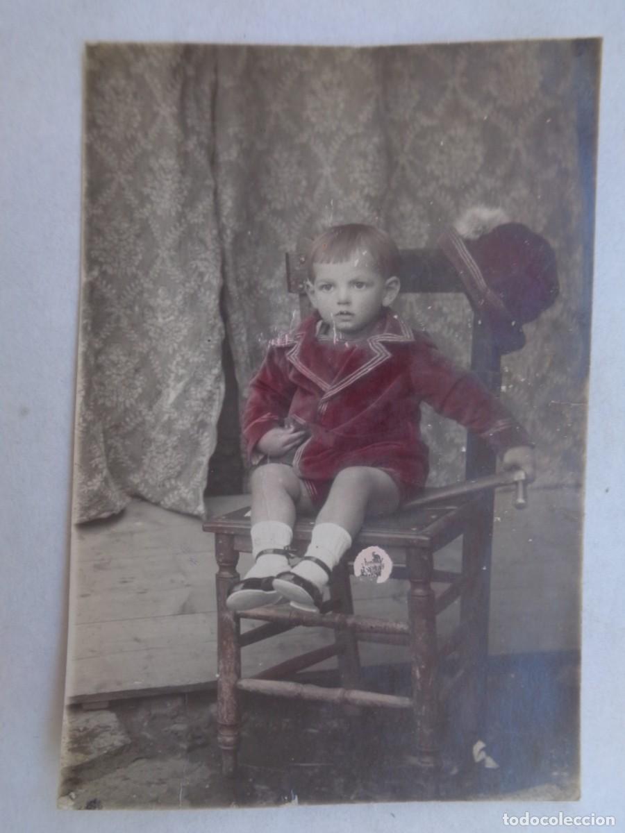 Antique Photography: PRECIOSA FOTO DE ESTUDIO DE NI&Ntilde;O MUY ELEGANTE, PRINCIPIOS DE SIGLO. COLOREADA