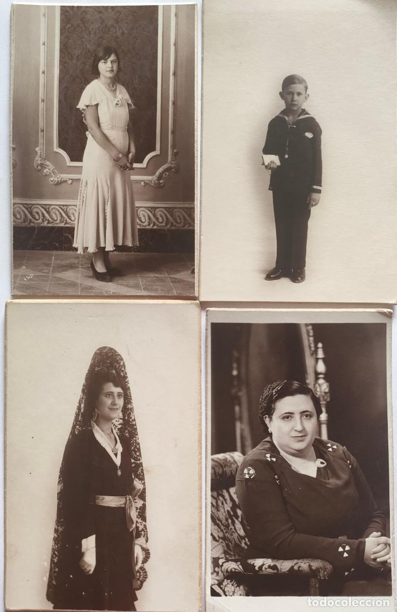Alte Fotografie: ALCOY LOTE DE 4 FOTOGRAFO MATARREDONA CARTON DURO