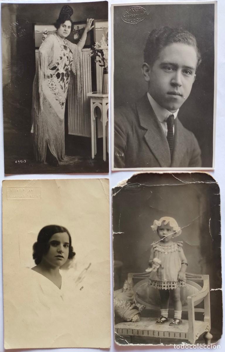 Alte Fotografie: ALCOY LOTE DE 4 FOTOGRAFIAS FOTOGRAFO MATARREDONA TAMA&Ntilde;O POSTAL