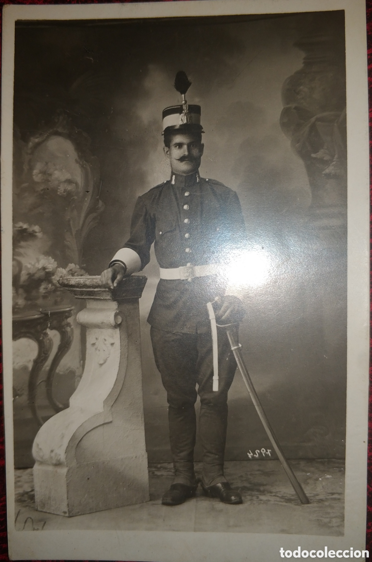 Alte Fotografie: Tarjeta.Hace 140 a&ntilde;os. militar antes 1886.13*8,5.se&ntilde;ales curiosas