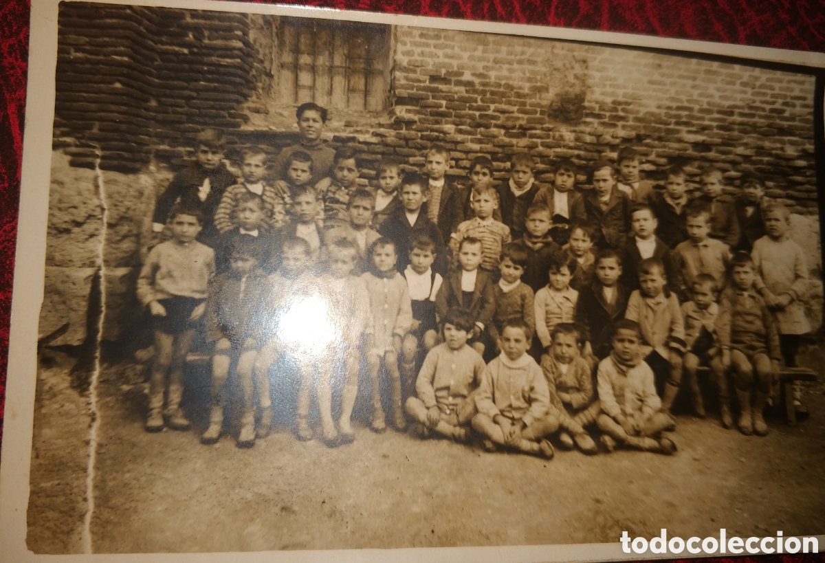 Alte Fotografie: Tarjeta postal fotominuto.Grupo de escolares