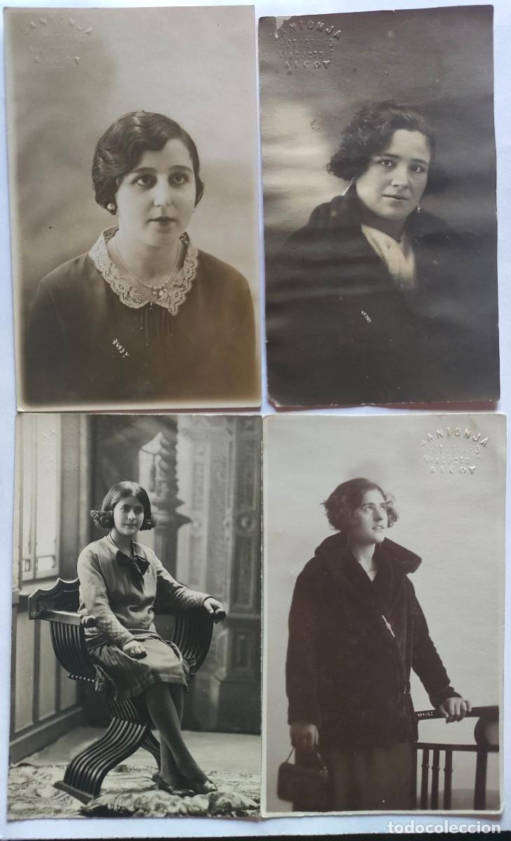 Fotografia antiga: ALCOY FOTOGRAFO SANTONJA TAMA&Ntilde;O POSTAL LOTE DE 4