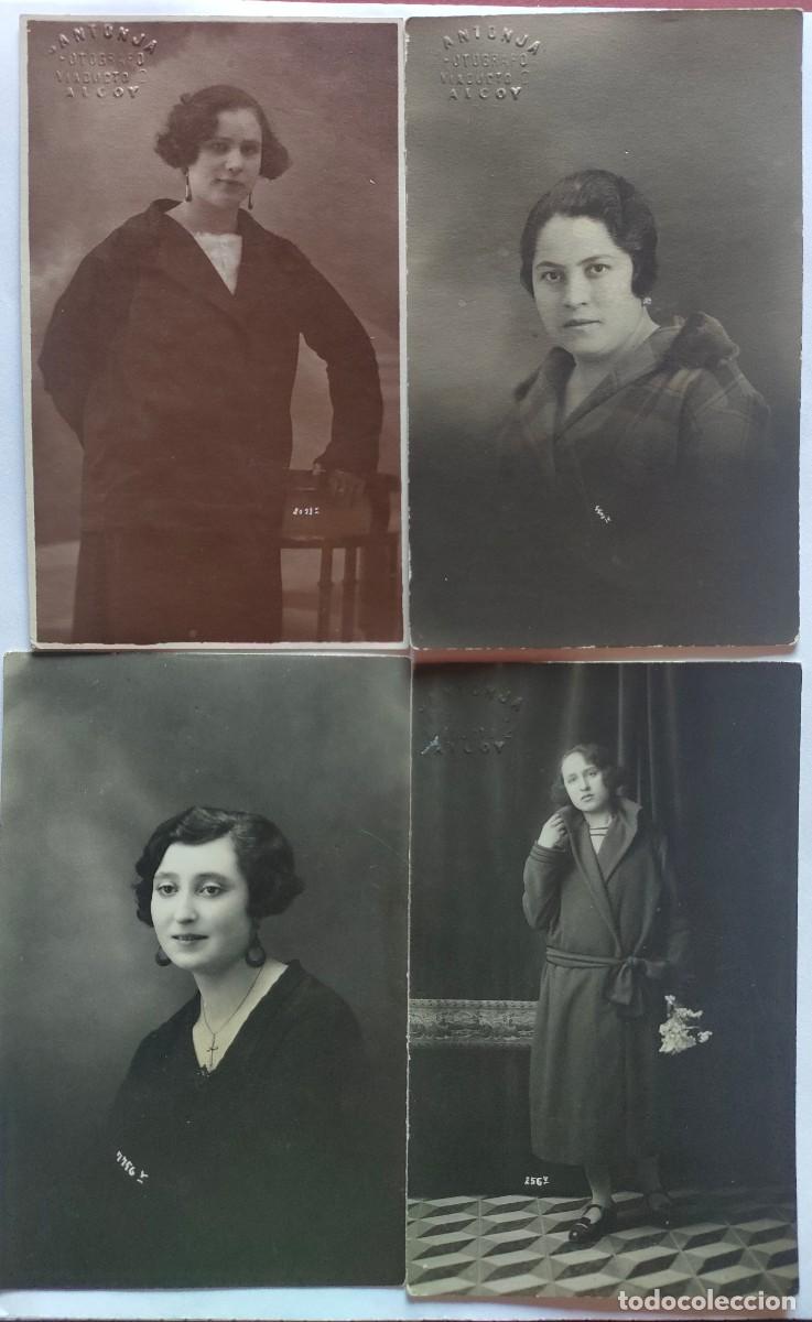 Fotografia antiga: ALCOY FOTOGRAFO SANTONJA TAMA&Ntilde;O POSTAL LOTE DE 4