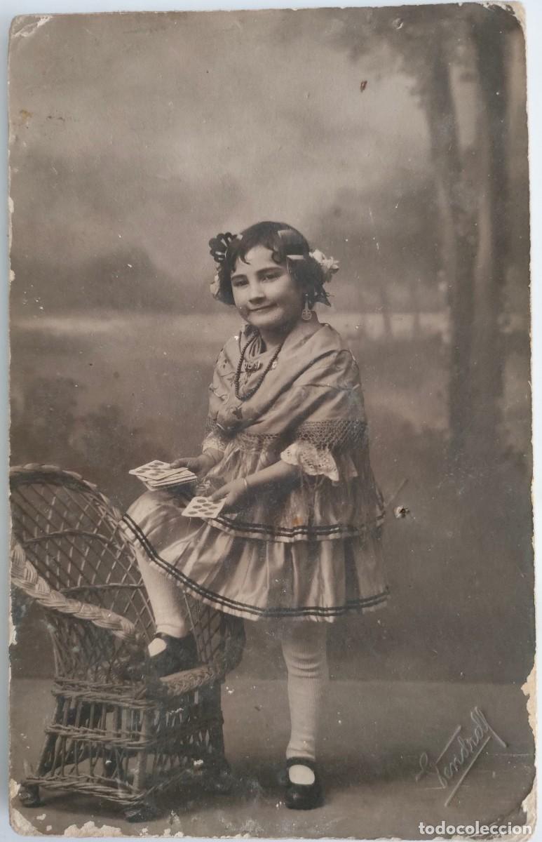 Fotograf&iacute;a antigua: NI&Ntilde;A TAMA&Ntilde;O POSTAL CARTON DURO