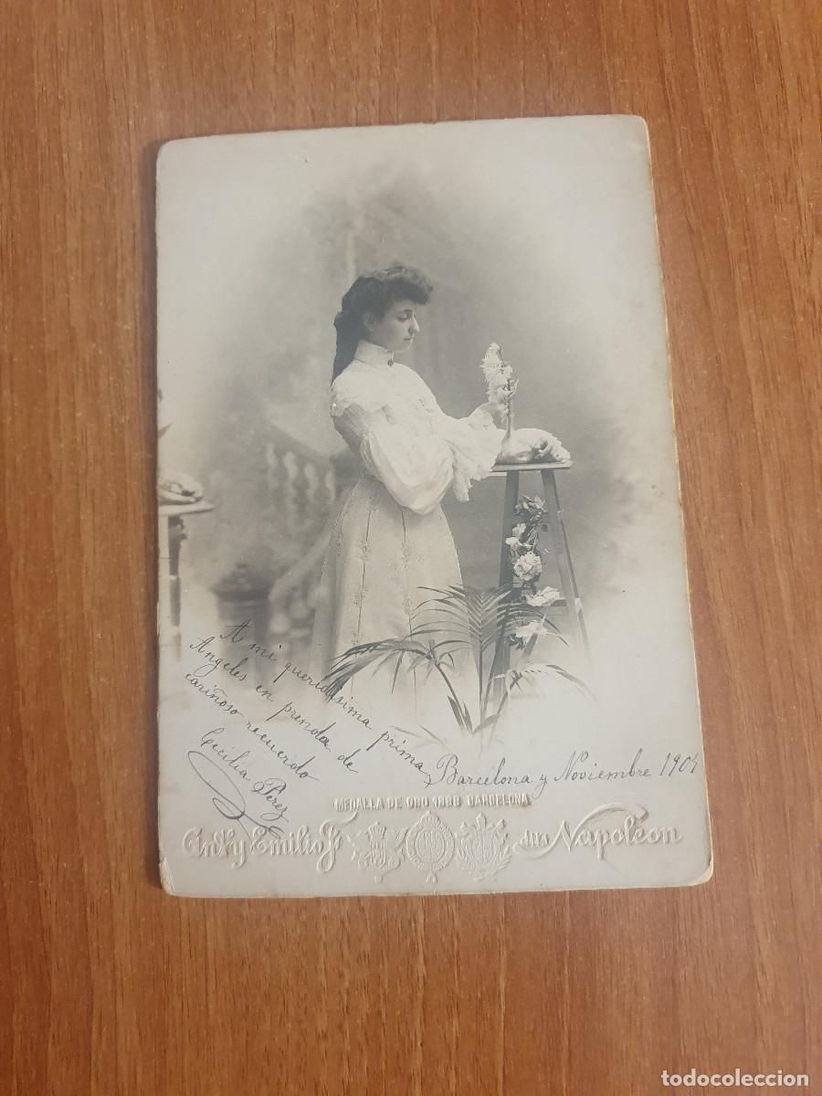 Fotograf&iacute;a antigua: ANTIGUA FOTO DE SE&Ntilde;ORITA FOT&Oacute;GRAFO: ANT.Y EMILIO F.DIT NAPOLEON.BARCELONA