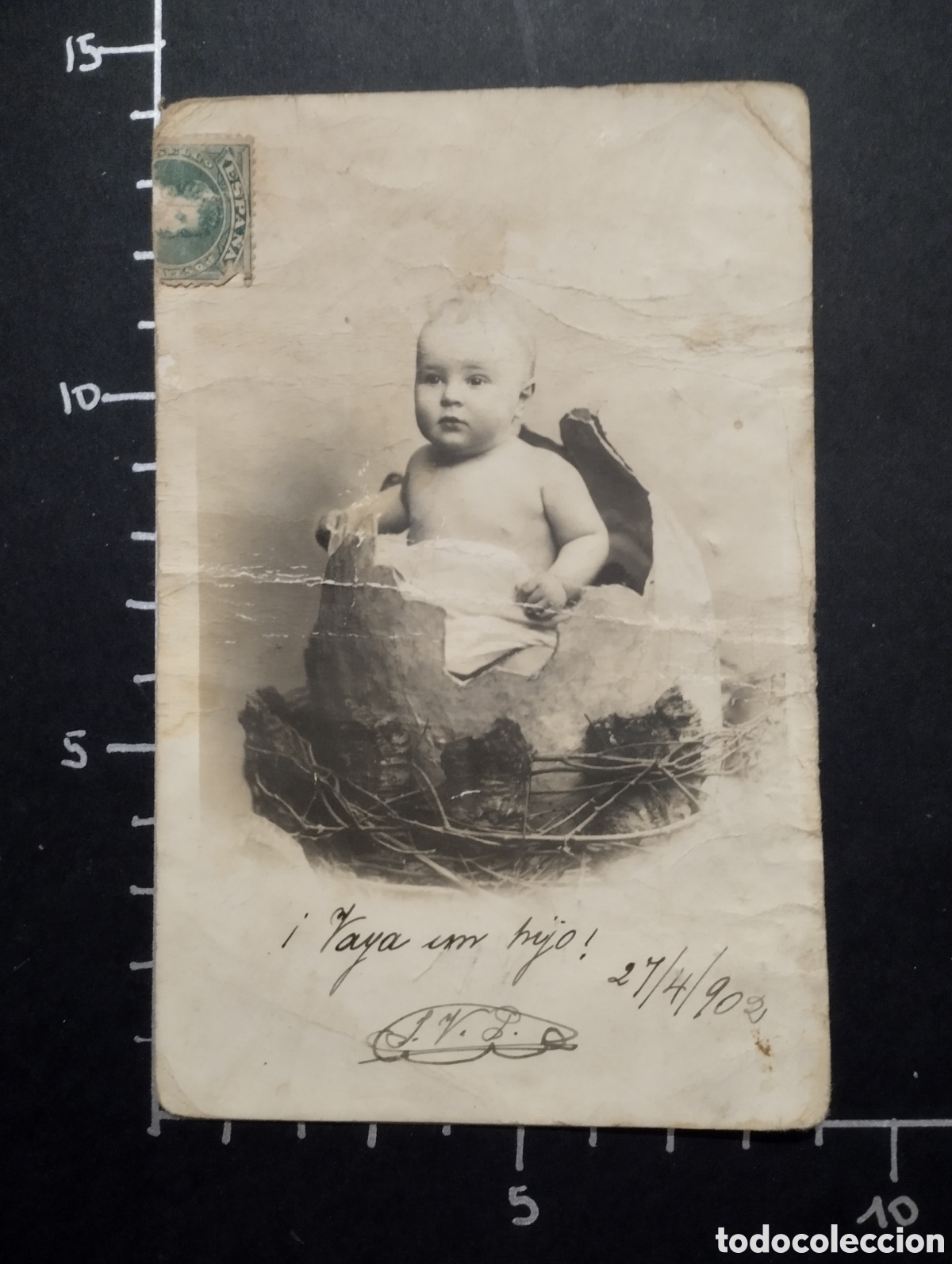 Fotografia antica: FOTOGRAF&Iacute;A. RETRATO RECI&Eacute;N NACIDO - TARJETA POSTAL. 1900 aprox.