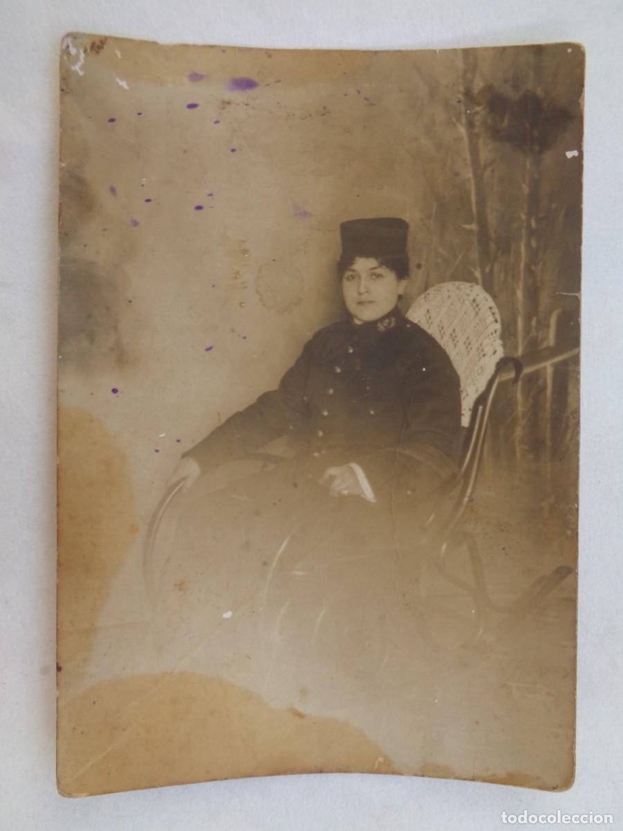 Fotograf&iacute;a antigua: FOTO DE MUJER TRAVESTIDA DE MILITAR DE INTENDENCIA . PRINCIPIOS DE SIGLO