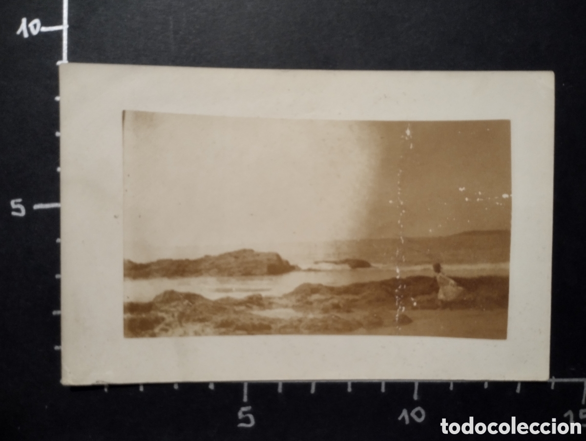 Fotografia antica: FOTOGRAF&Iacute;A. NI&Ntilde;A EN LA PLAYA - TARJETA POSTAL. A&Ntilde;O 1909