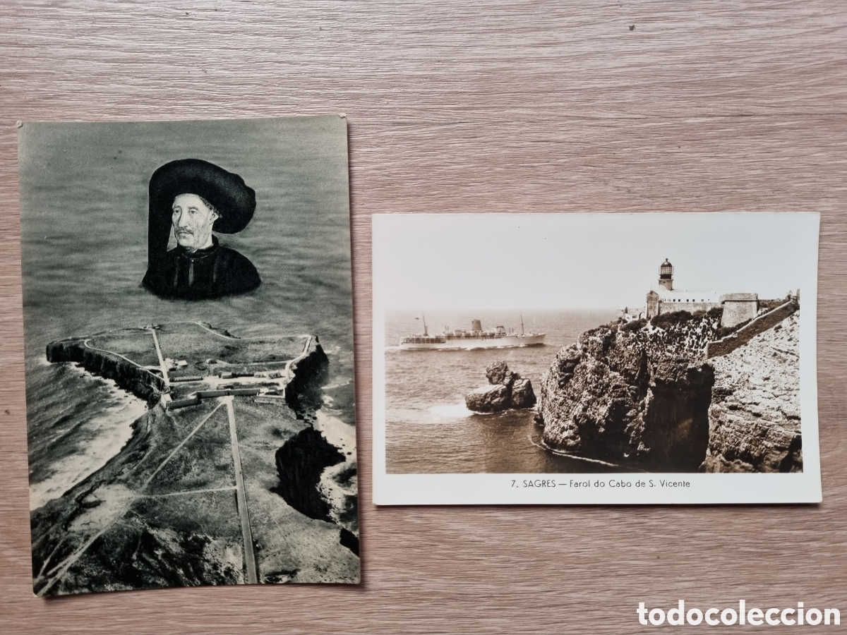 Fotograf&iacute;a antigua: Sagres (Portugal). 2 Antiguas postales del Algarve. B/N. Sin escribir. Fotograf&iacute;a antigua.